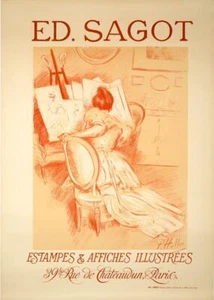 HELEU UM 1900 EDITEURS SAGOT ORIGINAL STEINLITHOGRAPHIE NACHSTEMPEL AFFICHES - Bild 1 von 1