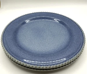 2 Matceramica Beaded Blue Ceramic Dinner Plates Portugal 11 3/8” Set of 2 NEW - Picture 1 of 17