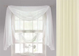 Nuovo Velo Sciarpe 5m Lunghezze Tende & Sciarpa Pannello di Voile IN Crema - Bild 1 von 1