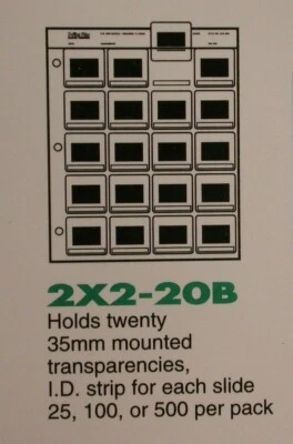Print File 25 Sheets of 2X2-20B for 35mm Mounted Slides - New Old Stock - Image 1 of 3