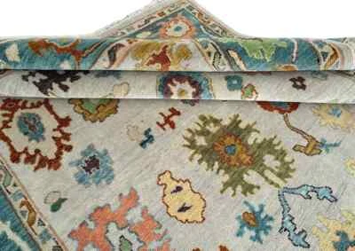 Exquisite Cream/Blue Oushak Turkish Hand-knotted Carpets & Rugs for living area - Image 1 of 4