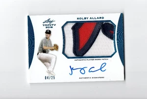 2015 Leaf Trinity /25 Auto Patch Kolby Allard Braves #PA-KA1 - Picture 1 of 2