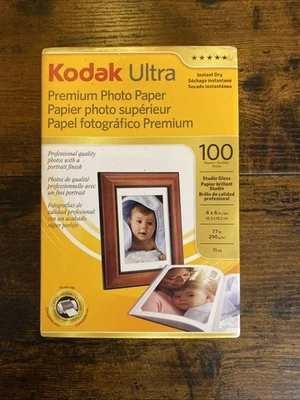Kodak 4x6 inches Ultra Premium Photo Paper Semi Gloss 100 Sheets NEW Sealed Box - Image 1 of 2