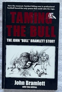 JOHN "BULL" BRAMLETT * Taming The Bull RARE Atlanta Falcons AutoBio SIGNED! '89 - Bild 1 von 4