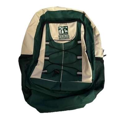 Mochila De Colección Federación Nacional de Vida Silvestre Lona Verde Beige Senderismo Aire Libre Usada en Excelente Condición Foto 1 de 4