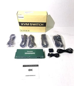 8k KVM Switch DisplayPort 2 Monitors 2 Computers, 8K@60Hz UHD, Dual Monitor - Afbeelding 1 van 15