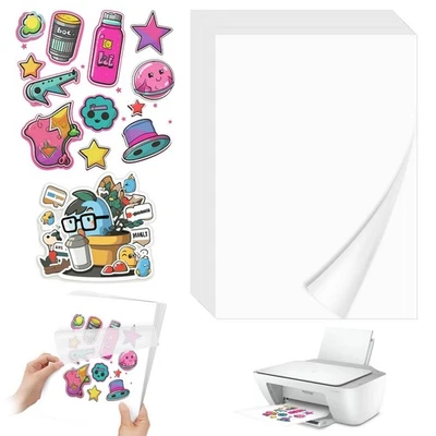 30 Stück Selbstklebend Folie Druckpapier Inkjet-Vinyl-Aufkleber A4 Bedruckbar... - Bild 1 von 4