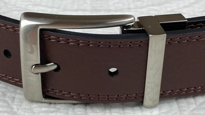 耐克皮带皮革 + 其他黑色棕色双面双针厚 1.25" B09 — 第 1/4 张图片