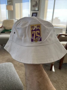 NBA Los Angeles Lakers Promo White Bucket Hat Adult One Size 75th - Picture 1 of 6