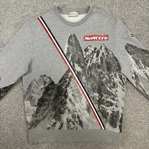 Moncler Mountain Sweatshirt grau Größe Medium fällt klein aus 100 % authentisch - Bild 1 von 13