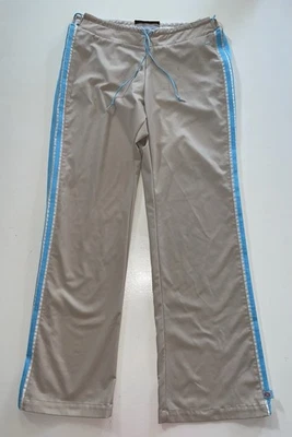 Pantalones de chándal Nike de colección Y2K años 2000 tiro bajo acampanados caqui azul para mujer L RAROS a rayas Foto 1 de 4