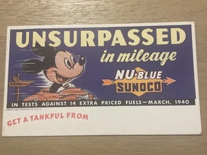 1940 Sunoco Oil & Disney Fountain Pen Ink Blotter Mickey Mouse Unused !!! - Picture 1 of 4