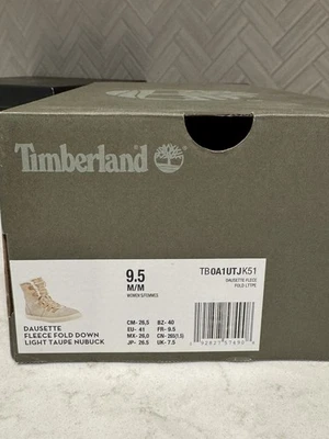 Botas femininas Timberland Dausette de lã dobrável leve acastanhado nobick tamanho W9.5 - Imagem 1 de 4