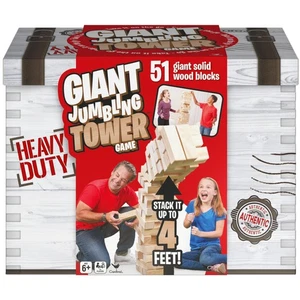 Spin Master Giant Jumbling Tower Game 51 Wood Blocks Family Party Indoor Outdoor - Picture 1 of 7