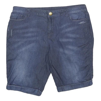 JUICY COUTURE Womens Shorts Blue Denim Casual UK 14 W34 Cotton Blend - Image 1 of 4