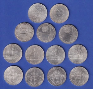 Austria srebrne monety 100 szylingów olimpiada 1976, łącznie 13 sztuk - Zdjęcie 1 z 2