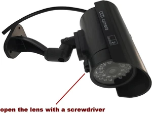 Dummy Security Camera Bullet Fake CCTV Surveillance System Indoor Outdoor wit... - Picture 1 of 12