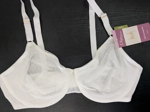 Olga by Warner's Womens Full Coverage Bra 42D Mesh Underwire Unlined White NEW - Picture 1 of 6