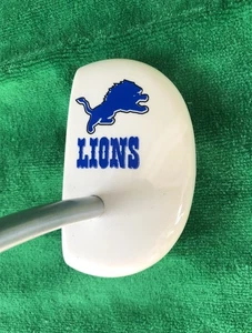 Linkswalker DETROIT LIONS custom Golf Mallet Putter White / Blue Graphite RH 35" - Picture 1 of 4