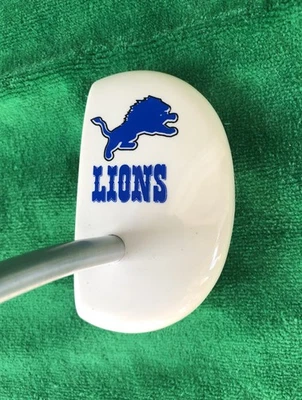 Linkswalker DETROIT LIONS custom Golf Mallet Putter White / Blue Graphite RH 35" - Image 1 of 4