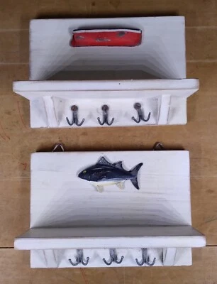 Estantes decorativos de peces con ganchos decoración de playa estantes pequeños de 7" de ancho Foto 1 de 4