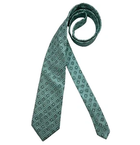 HUGO BOSS Green Striped Floral Silk DESIGNER Tie ITALY - Picture 1 of 4