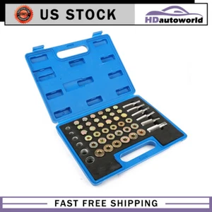 114pc Oil Pan Thread Repair Kit Sump Gearbox Drain Plug Tool Kit - Picture 1 of 19