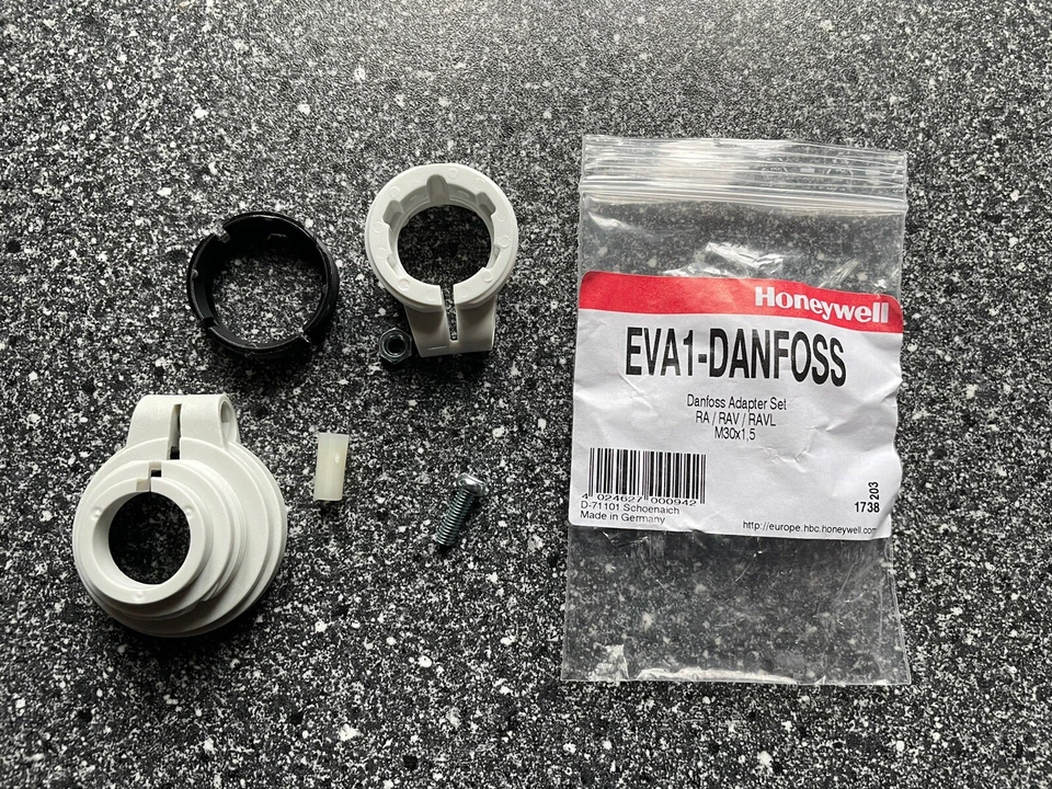 Honeywell EVA1-Danfoss Adapterset für RA-/RAV-/RAVL-Thermostatventile - Bild 1 von 1