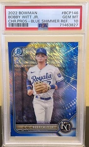 2022 Bowman Chrome Bobby Witt Jr. #BCP146 Blue Shimmer /150 PSA 10 - Picture 1 of 2