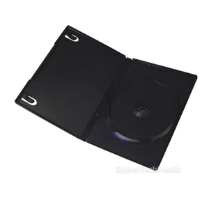 100 Standard 14mm Single CD DVD Disc Black Case Movie Video Box - Picture 1 of 1