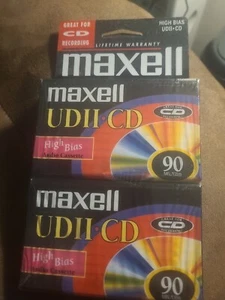 Nuove 2 confezioni cassette audio posizione ad alto pregiudizio sigillate in fabbrica Maxell UDII CD 90 min - Foto 1 di 2