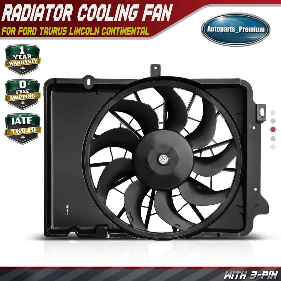 Radiator Fan Assembly for Ford Taurus 1990-1995 Lincoln Continental 1990-1994 - Image 1 of 4