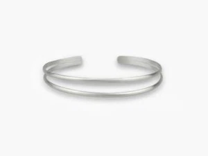 Women Minimal Everyday Bracelet Sterling Silver 925 Cuff Bracelet. - Picture 1 of 9