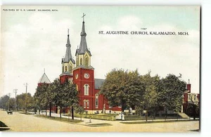 KALAMAZOO, MICHIGAN - St. Augustine Church - c1910 Postcard - Picture 1 of 2