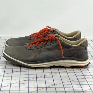 Lightweight Men’s Size 10.5 Puma Gray Orange Leather Golf Everfoam Shoes - Picture 1 of 10