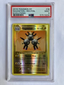 2016 Pokemon Base Set XY Evolutions Magneton Reverse Holo Foil Card PSA 9 - Picture 1 of 3