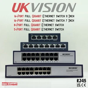 5/8/16 Port GIGABIT Switch 1000Mbps Cat5e/Cat6 LAN RJ45 Ethernet Network Desktop - Picture 1 of 72