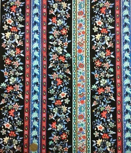  Floral Stripe Pattern Flower Ditsy Sewing Quilting Fabric Cotton New FQ - Picture 1 of 2