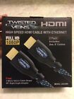 Twisted Veins Hdmi Cable 6 Ft 2-Pack 1080P Hdmi Cord Type High Speed Ethernet