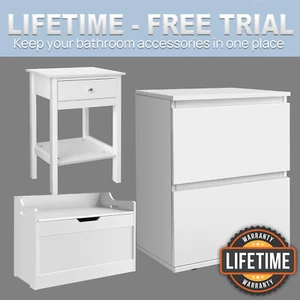 WOODEN TOY BOX LARGE WHITE STORAGE UNIT KIDS TOYS CHILDREN NURSERY BEDROOM CHEST - Picture 1 of 35