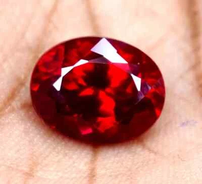 6.65 Ct Natural Blood Red Ruby Oval Cut Certified Rare Loose Gemstone With Gift - Image 1 of 4