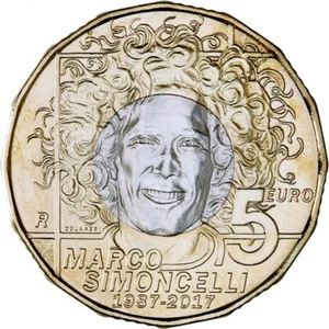 5 euro San Marino 2017 fdc 30° anniversario della nascita di Marco Simoncelli - Imagen 1 de 2