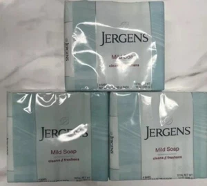 3 paquetes de jabón suave Jergens 3,5 oz, jabón en barra de baño lavado (12 barras en total) 14 oz - Imagen 1 de 1