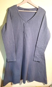 Cut Loose Womens Dress L Vneck Long Sleeve A Line Pullover  Knit Cotton Blend  - Picture 1 of 11
