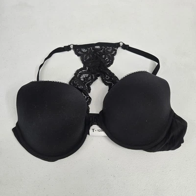 Victoria Secret Women Bra 36C Black Body By Front Close Racerback Perfect Shape - Image 1 of 4