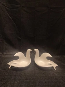 2 Jonathan Adler Partylite weiße Taube Teelicht Kerzenhalter Schmuck Geschirr  - Bild 1 von 8