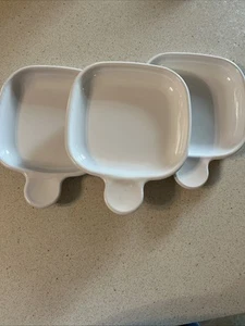 Three Corning Ware P-185-B Grab It Square Plates 6” Vintage USA - Picture 1 of 7