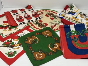 Vtg Lot Ulster Weavers Christmas Tea Towels 100% Irish Linens Table Runner - Picture 1 of 18
