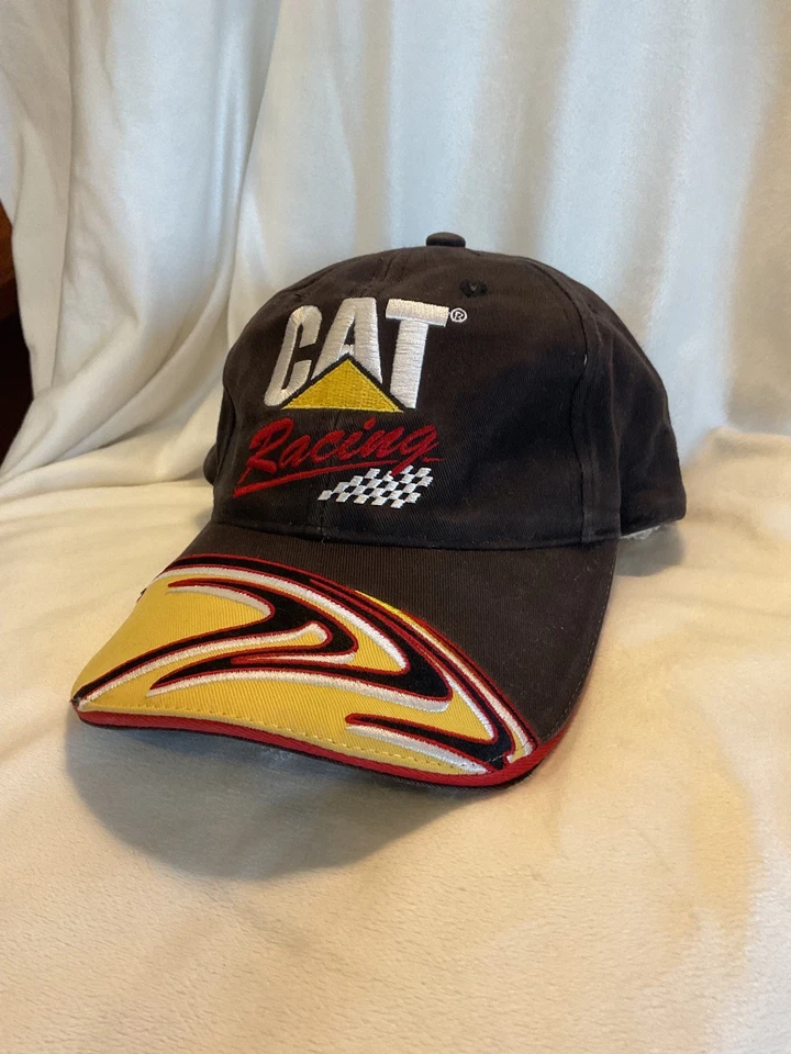 De colección Años 90 CAT RACING NASCAR Sombrero 22 Ward Burton Marrón Amarillo Snapback Gorra Sombrero Foto 1 de 4