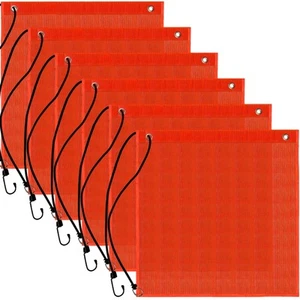 6 Pack Safety Flag for Trucks Vinyl Coated Mesh Warning Flag 18" X 18" Orange... - Picture 1 of 7